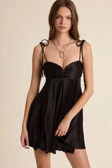 Dilan Tie Strap Satin Mini Dress