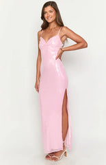 Honey Pink Sequin Maxi Dress