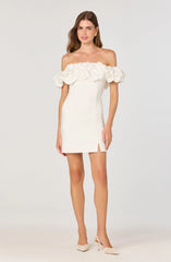 Ruffle Strapless Off Shoulder Dress