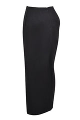 Black Twill Maxi Skirt