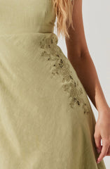 Leocadia Embroidered Puff Sleeve Dress