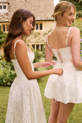 White Broderie Anglais Mini Dress