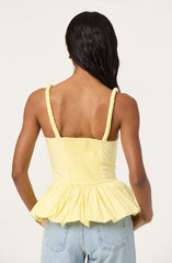 Sleeveless Bubble Hem Peplum Top