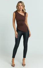 Vivian Pants - High Waisted Coated Skinny Pants in Black