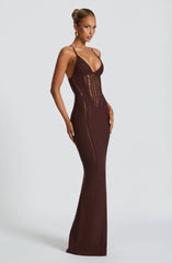 Xanthe Maxi Dress - Plum Brown