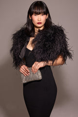 Black Strapless Knit Midi Dress