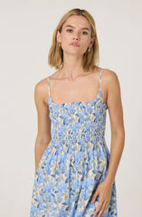 Smocked Floral Midi Dress