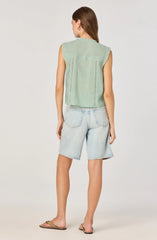 Lace Trim Tie-Front Top