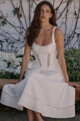 White Cotton Midi Sundress