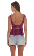 Back Bow Top in Magenta