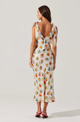 Allexina Satin Cowl Neck Midi Dress