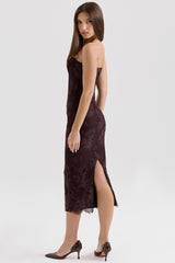 Bitter Chocolate Lace Corset Midi Dress &Amp; Bolero