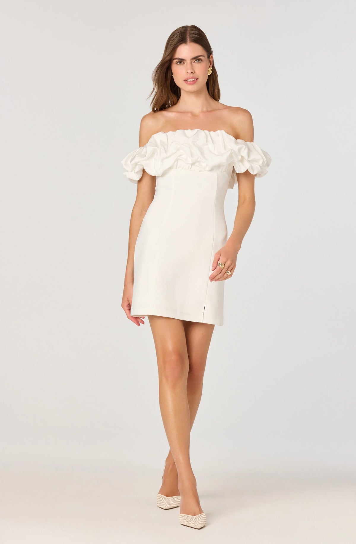Ruffle Strapless Off Shoulder Dress