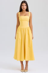 Apricot Cotton Midi Sundress