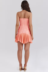 Sorbet Satin Strapless Mini Dress