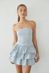 Venus Strapless Ruffle Mini Dress
