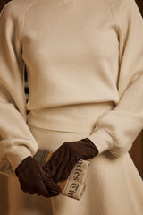 Cream Wool Cashmere Heavy Knit Sweater