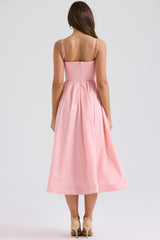 Rose Pink Cotton Corset Sundress
