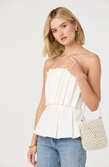 Clemira Pleated Strapless Top