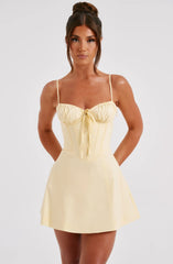 Lacey Mini Dress - Lemon