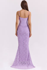 Orchid Lace Corset Maxi Dress