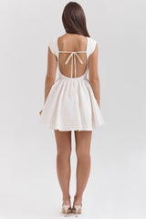 White Open Back Mini Dress