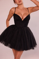 Black Tulle Mini Dress