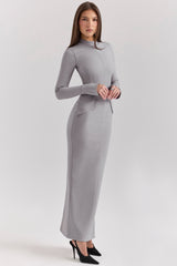 Light Grey Bodycon Maxi Dress