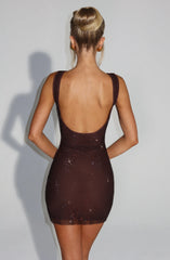 Petra Mini Dress - Plum Brown