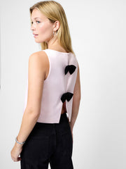Carey Combo Velvet Bow Top