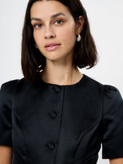 Jaxon Satin Puff Sleeve Top