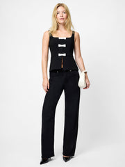 Azra Sleeveless Peplum Bow Top