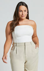 Vaira Top - Strapless Corset Top in White
