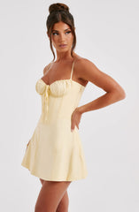 Lacey Mini Dress - Lemon