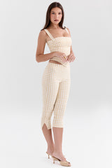 Gingerbread Gingham Capri Trousers