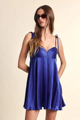 Dilan Tie Strap Satin Mini Dress