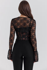 Black Lace Corset Top With Bolero