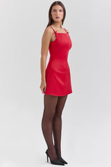 Scarlet Square Neck A-Line Mini Dress