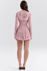 Perfectly Pink Lace Mini Dress