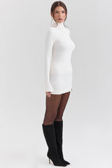 Ivory Cashmere Roll Neck Sweater