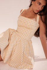 Gingerbread Gingham Mini Dress