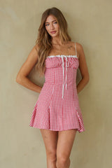 Liv Gingham Fit and Flare Mini Dress