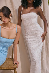 White Floral Lace Maxi Dress