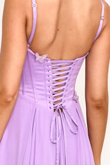 Orchid Butterfly Corset Maxi Dress