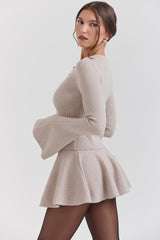 Biscuit Wool Cashmere Long Sleeve Cardigan