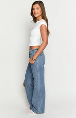 Beau Mid Wash Tie Waist Denim Jeans