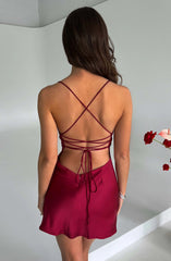 Mae Mini Dress - Wine