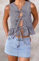 Baxter Black Gingham Top