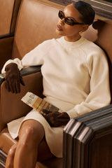 Cream Wool Cashmere Heavy Knit Sweater