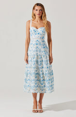Pellagia Floral Eyelet Midi Dress
